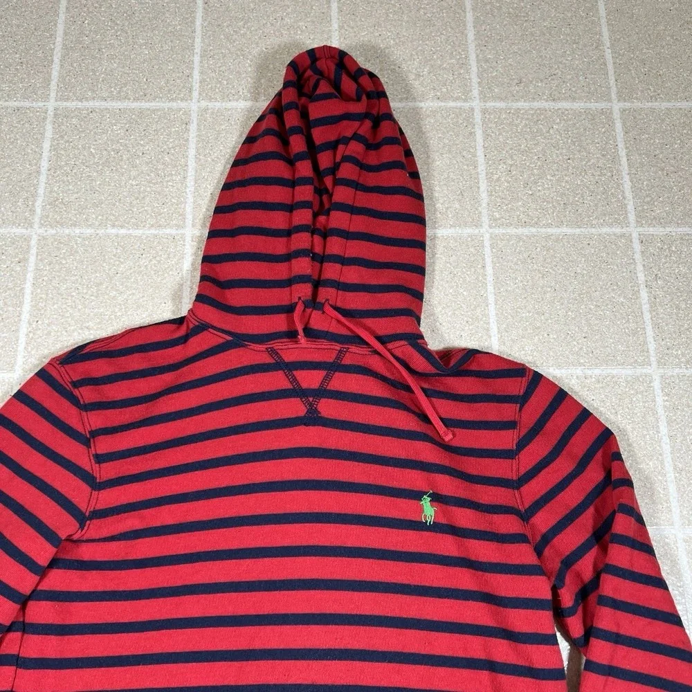 Vintage 90s Polo Ralph Lauren Pullover Hoodie Sweatshirt Mens Size Medium Stripe